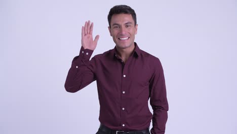 jovem e bonito empresário hispânico.
