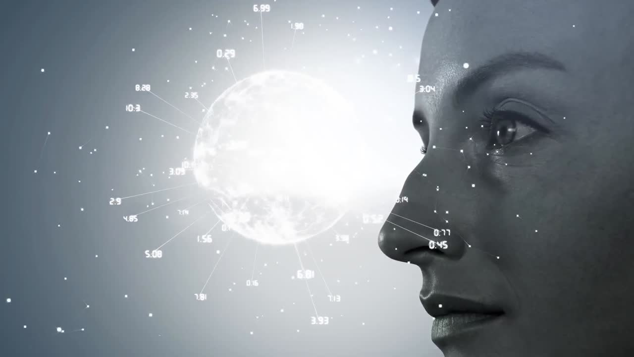 Globe spinning with data and connection network