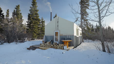 wall tent - yurt chimney blowing smoke in thee winter time