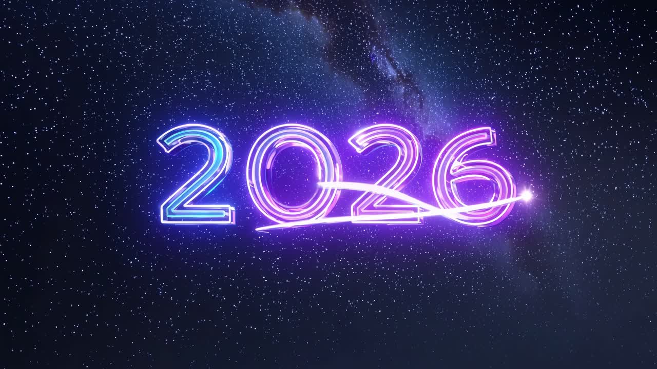 2026 Neon Space Background