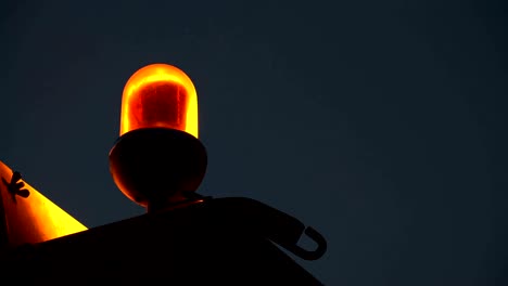 4k amber warning signal siren light at dark,  sony 4k shoot