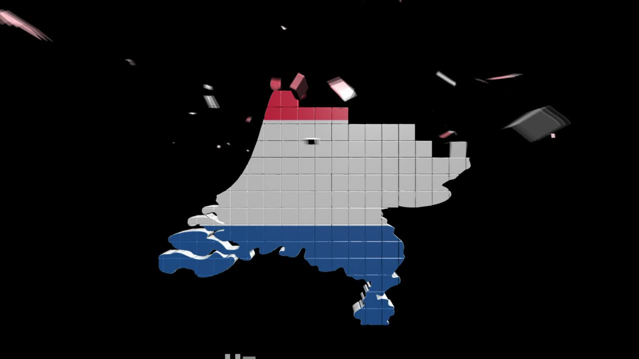 네덜란드 지도는 지역별로 소개됩니다. 4k 애니메이션 네덜란드 지도 소개 배경에는 국가가 하나씩 나타나고 사라지고 카메라 움직임이 있습니다.