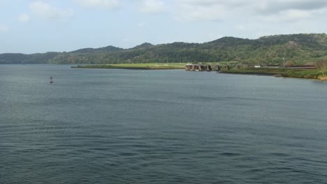 gatun lake and the surroundings at gatun locks, panama canal