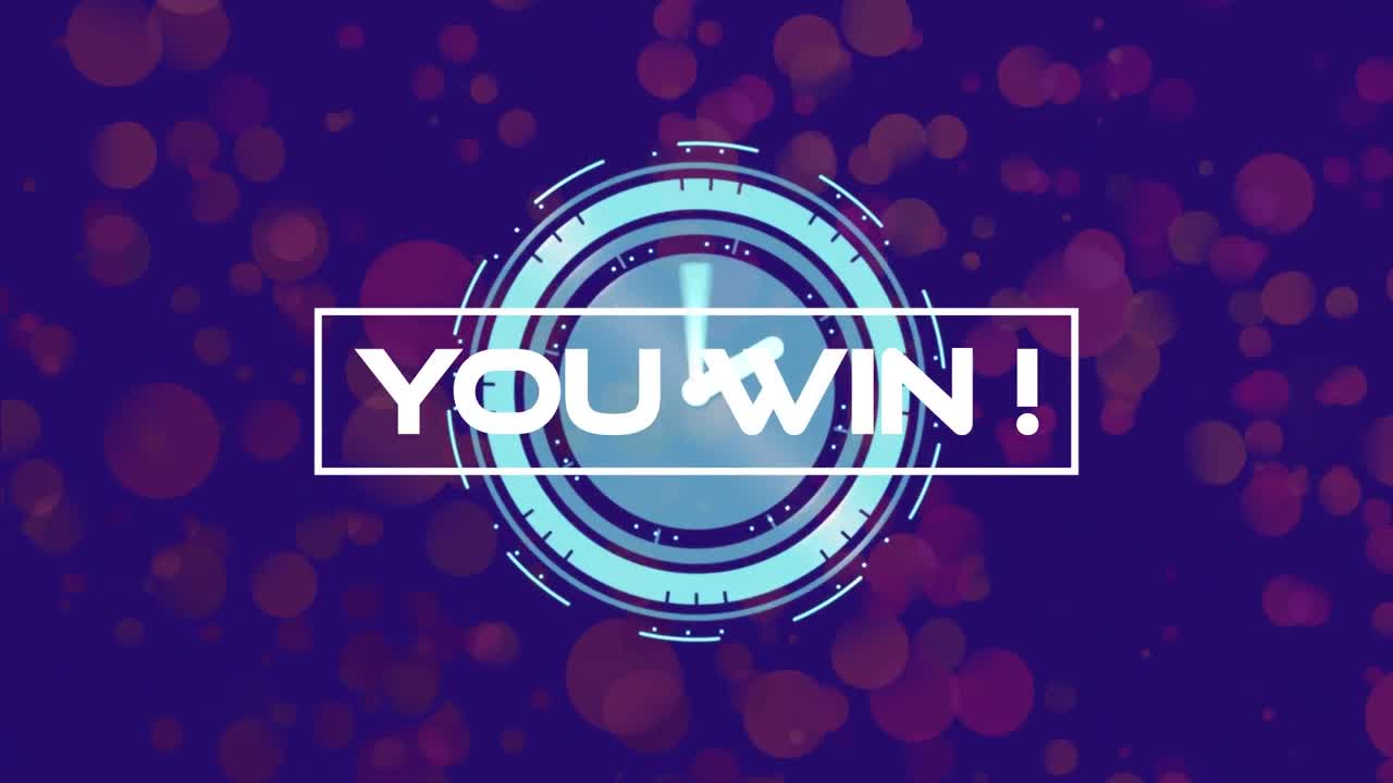 너의 애니메이션은 범위 스캐닝과 파란색 배경의 반점 위에 텍스트를 이길