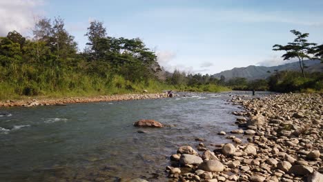 view of the bena river in papua new guinea