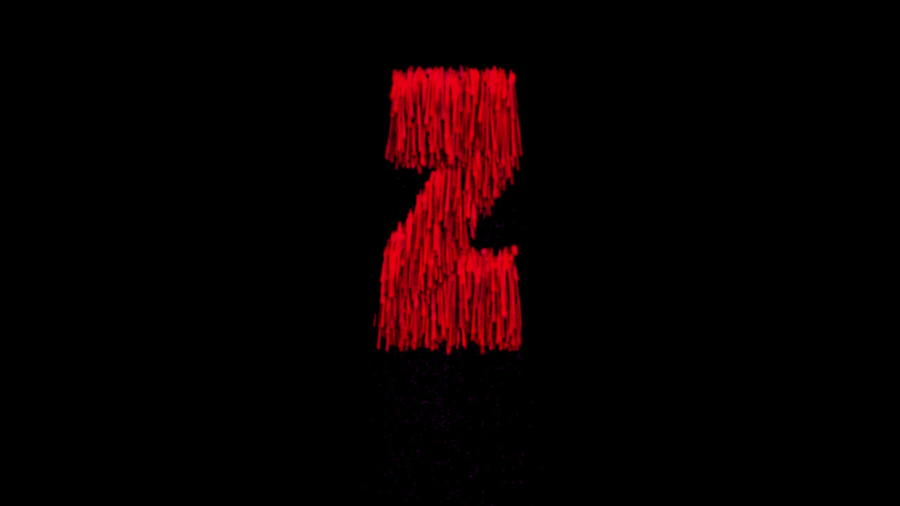 Blood flowing letter Z animation on transparent background