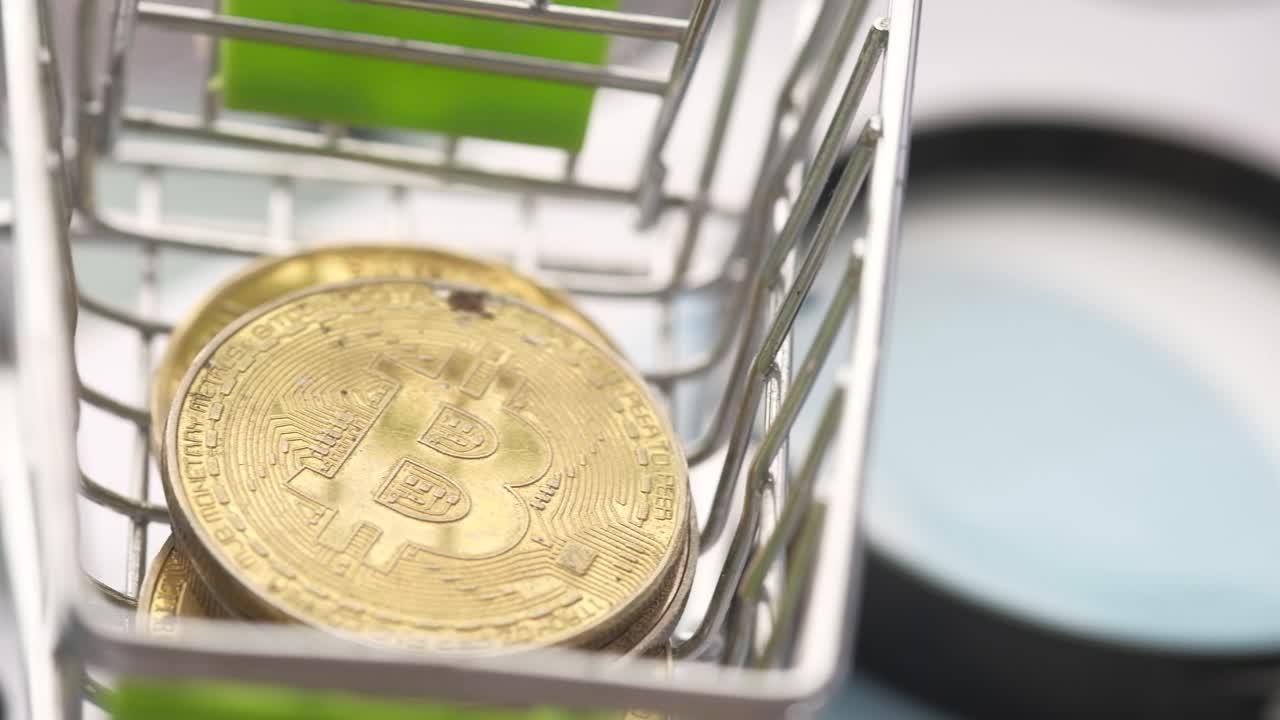 bitcoin en un carrito de compras