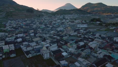 Aerial-view-of-beautiful-countryside-in-Dieng-Regency