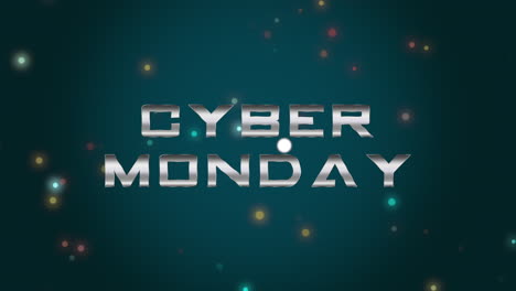 cyber monday text with flying confetti on gradient