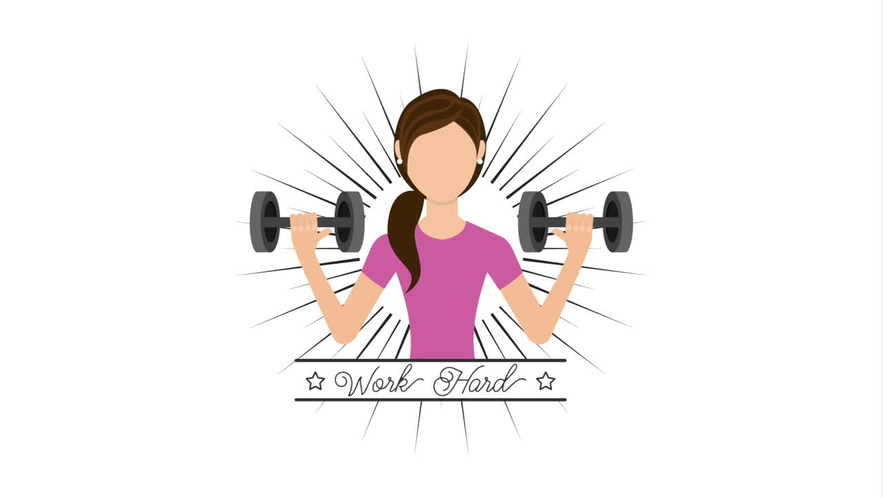 Woman lifting dumbbells