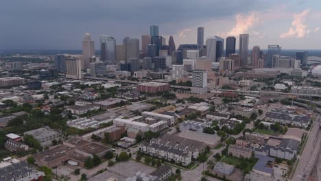 aerial view of newly built affluent homes near downtown houston and surrounding area
