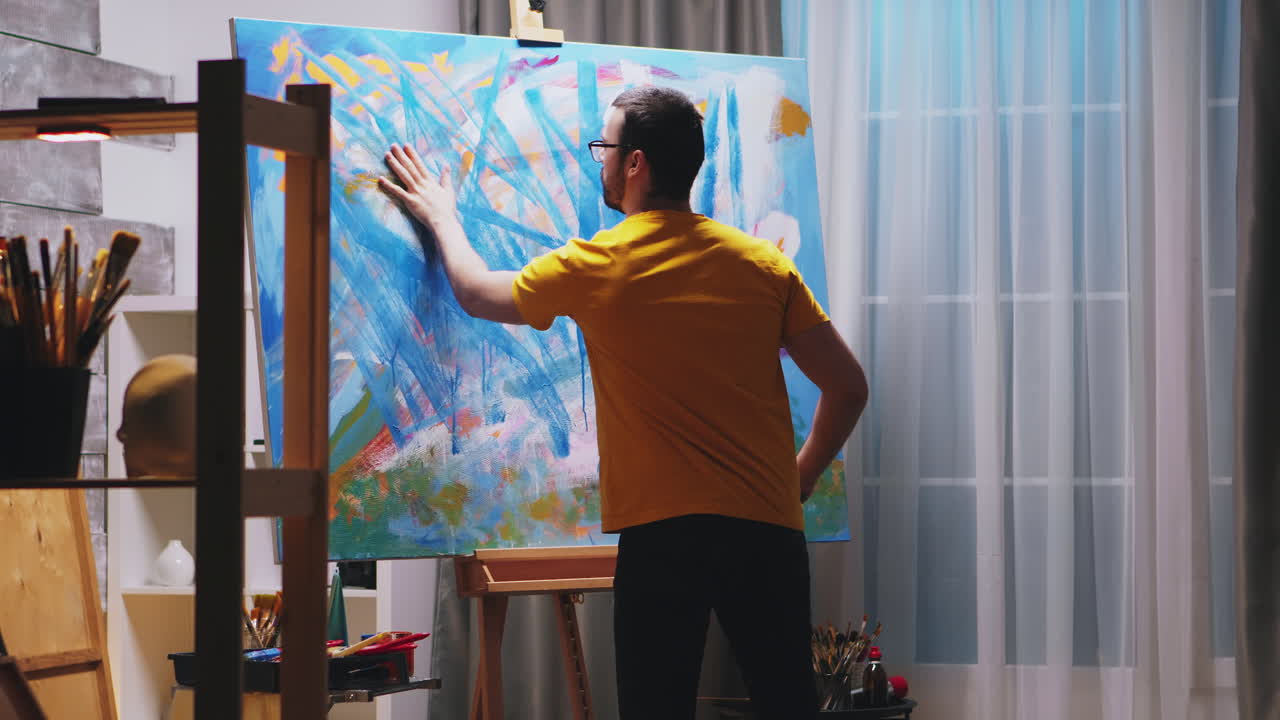 인상주의 화가 예술 스튜디오에서