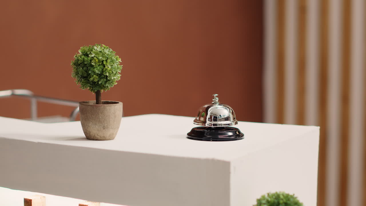 Concierge bell on check in desk
