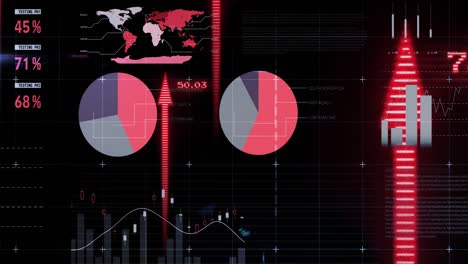 Animation-Der-Finanzdatenverarbeitung-Mit-Pfeilen-Auf-Schwarzem-Hintergrund