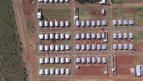 cenital view showing a neighborhood of popular housing in argentina.