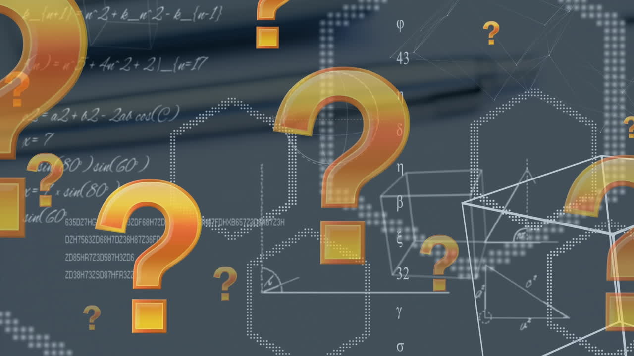 animación de los iconos matemáticos sobre la calculadora