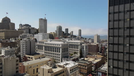 aerial footage from the finance district of san francisco