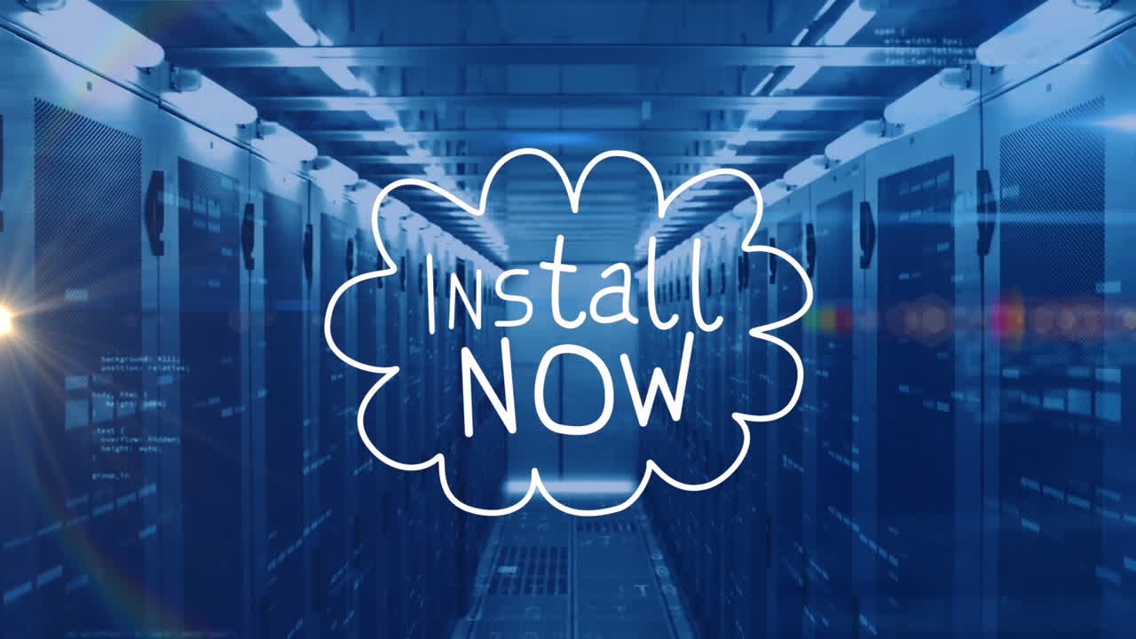 이제 텍스트 및 데이터 처리를 스크린에서 설치하는 애니메이션