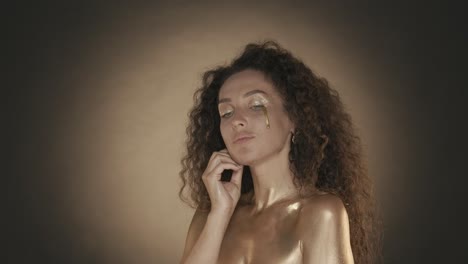 golden woman portrait