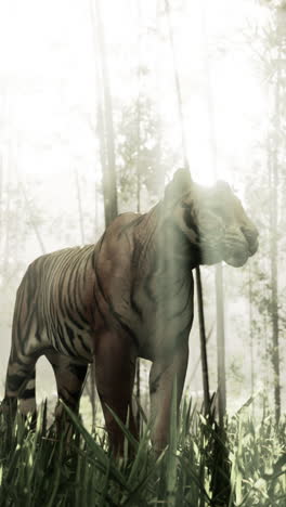 majestic tiger in a misty forest