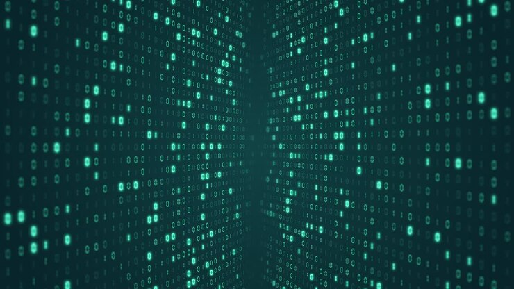 Digital number code green color screen