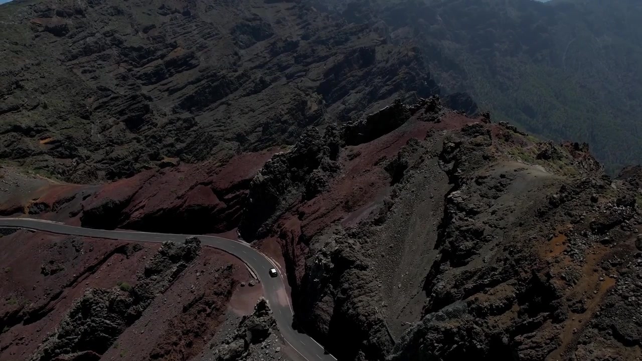 Vista aerea con drone del paesaggio di La Palma, Isole Canarie, Spagna.
