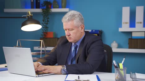 el hombre de negocios exitoso se alegra.