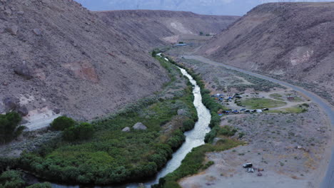 top view of the river and its parallel road