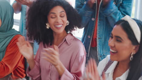 business people, women and applause