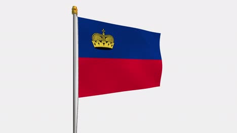 video de bucle de la bandera de liechtenstein revoloteando en el viento, video en cámara lenta de 4k, con canal alfa