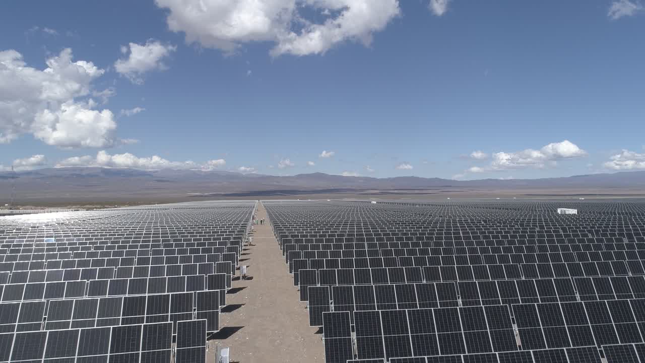Vast solar farm in sunny Patagonia showcasing renewable energy