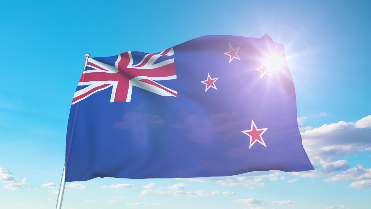 구름이 가득한 하늘을 배경으로 직물 구조로 된 뉴질랜드의 발 (loopable)