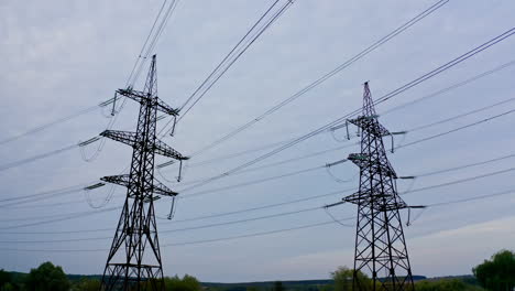 voltage electric transmission tower. high voltage lines and power pylons