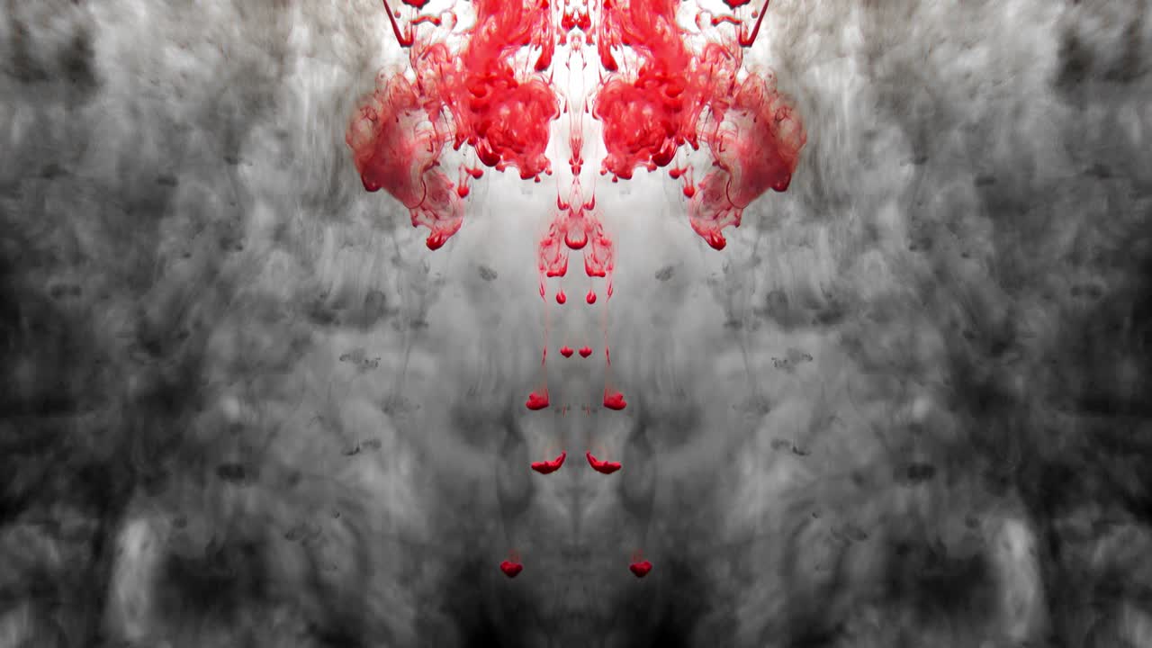 대칭 적색 페인트 유기 흐름 4k