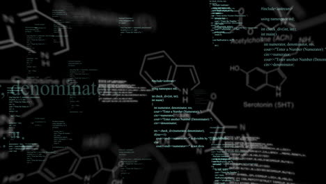 animación del procesamiento de datos sobre un fondo negro