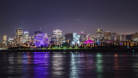 view of the night city of montreal in the province of quebec canada