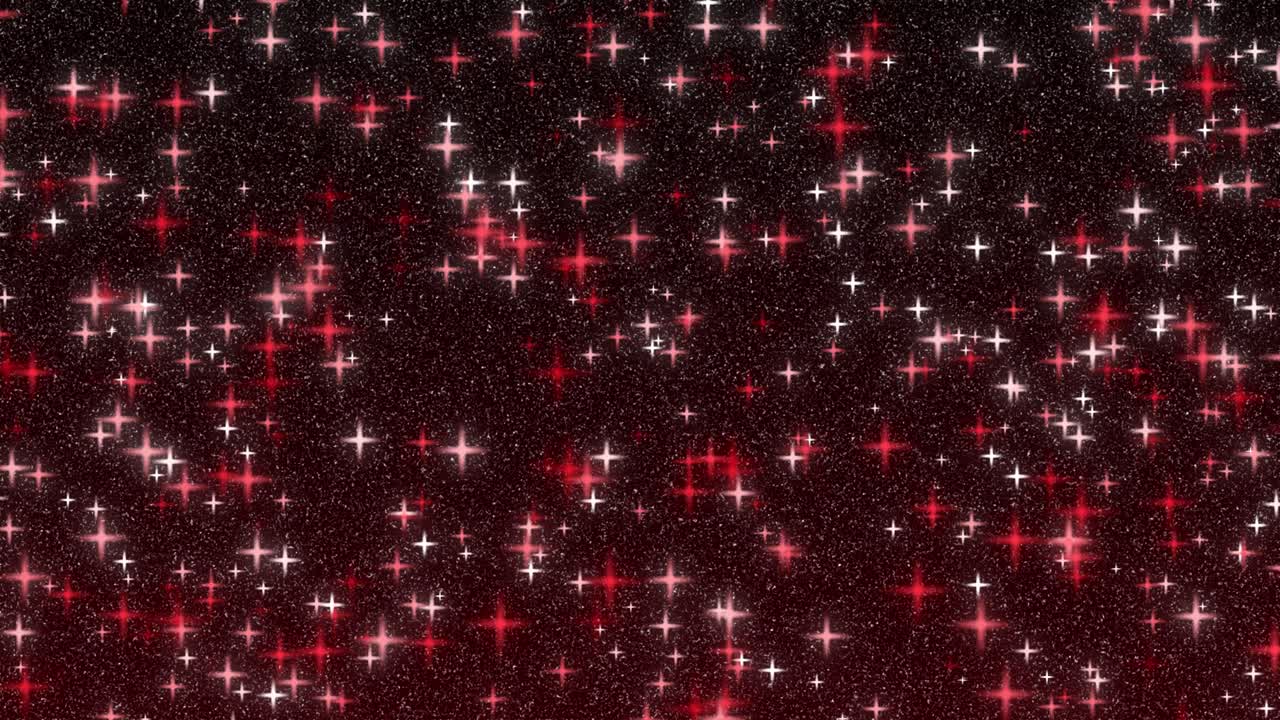 Glitter sparkle twinkle flashing stars animation background space sky universe motion graphics gradient neon glow particle shimmer colour red