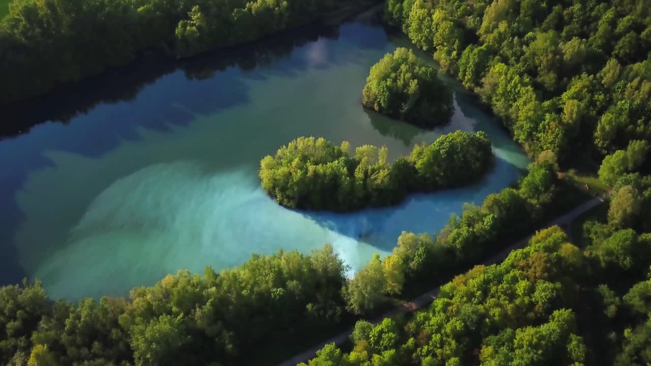 Aerial drone view of Beauty in nature of Bochum Werne, Germany