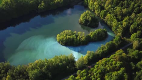 aerial drone view of beauty in nature of bochum werne, germany