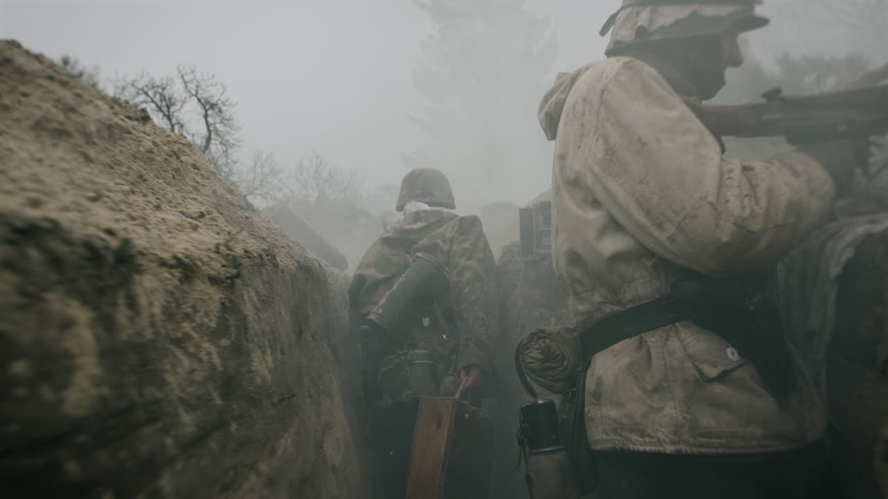 Soldier in a Trench during a Foggy War