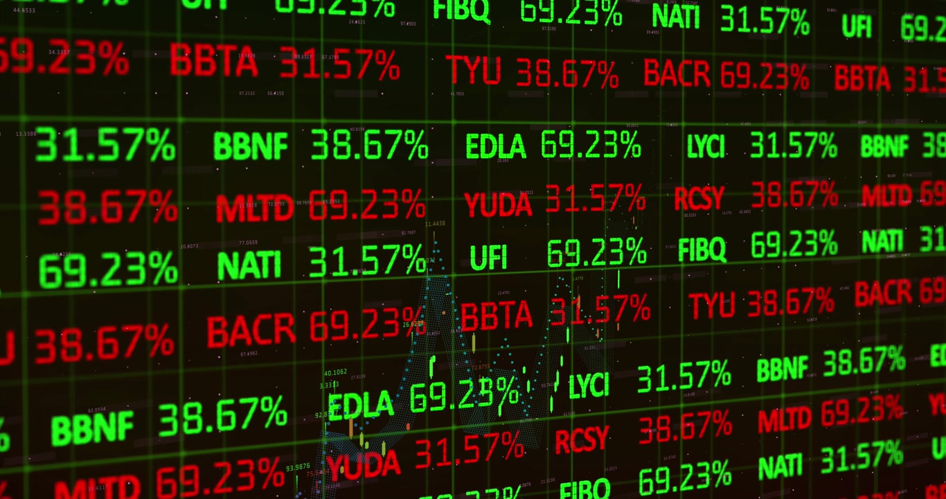 Animazione dell'elaborazione dati su sfondo nero