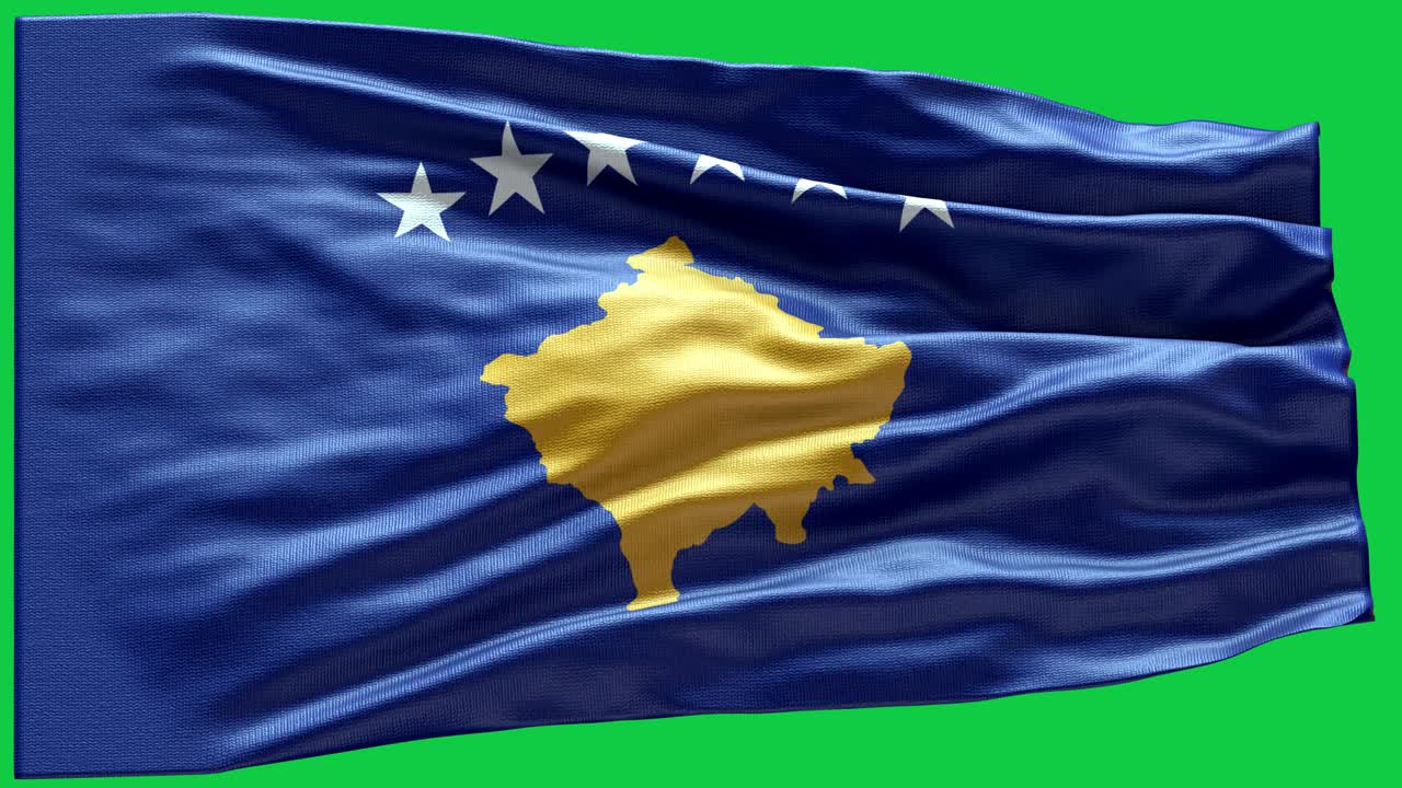 4k bandera muy detallada de kosovo - bandera de kosovo alto detalle - bandera nacional de kosovo patrón de ondas elementos en bucle