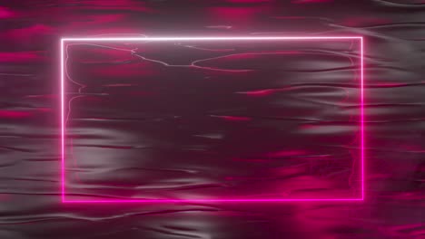 un marco de neón brillante brilla con un espectro de neón contra un fondo de agua. bucle sin costuras 3d render