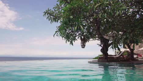 still shot of ripples in resort infinity pool