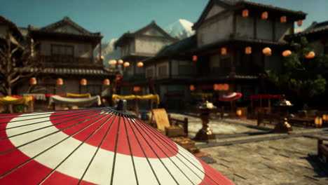 serene japanese village market