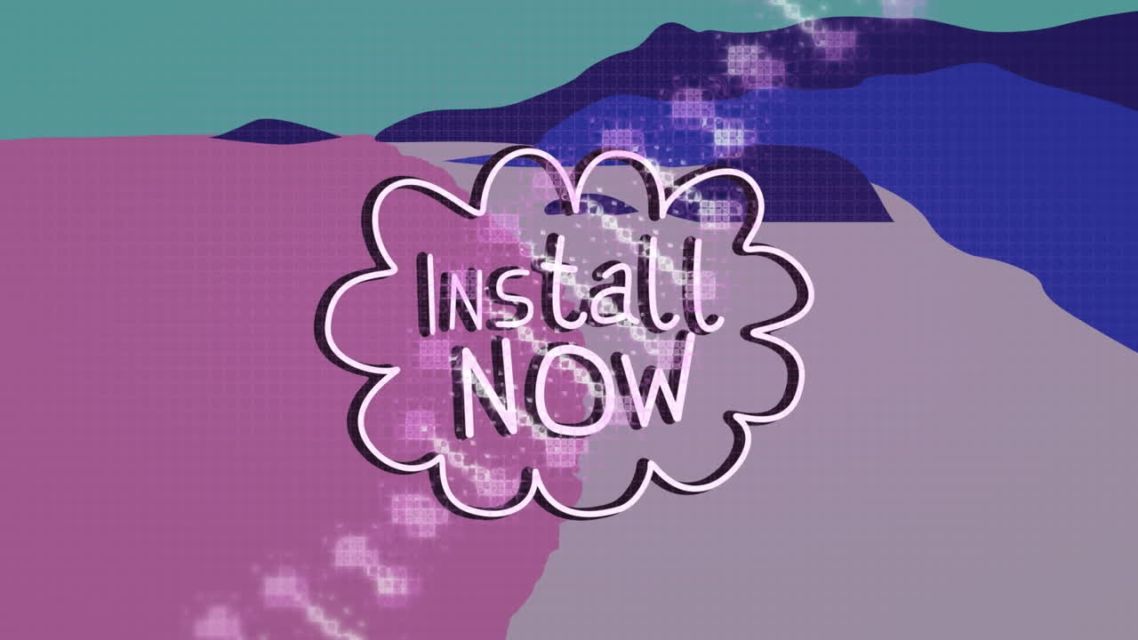 dna 위에 설치된 텍스트의 애니메이션이 배경에서 회전합니다.