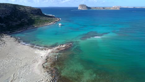 aerial view of balos lagoon on crete island, greece