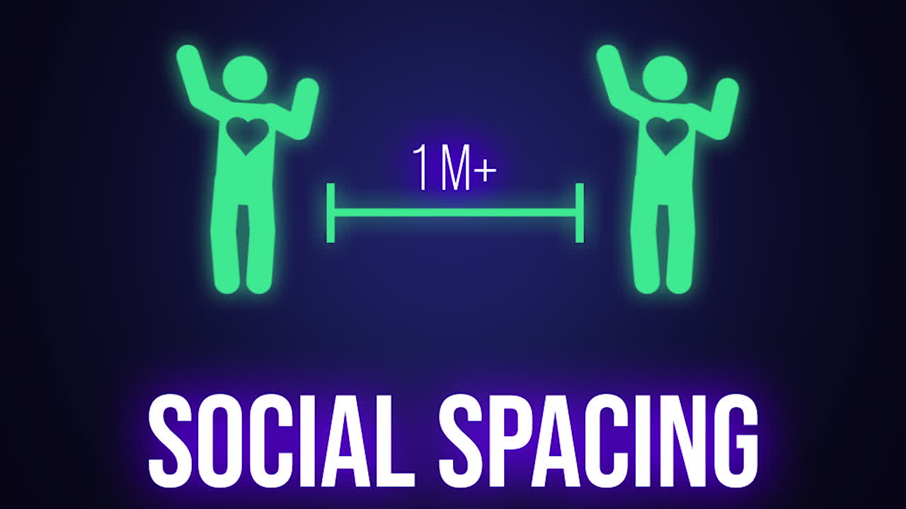 코로나 바이러스 covid 19 사회적 간격 애니메이션