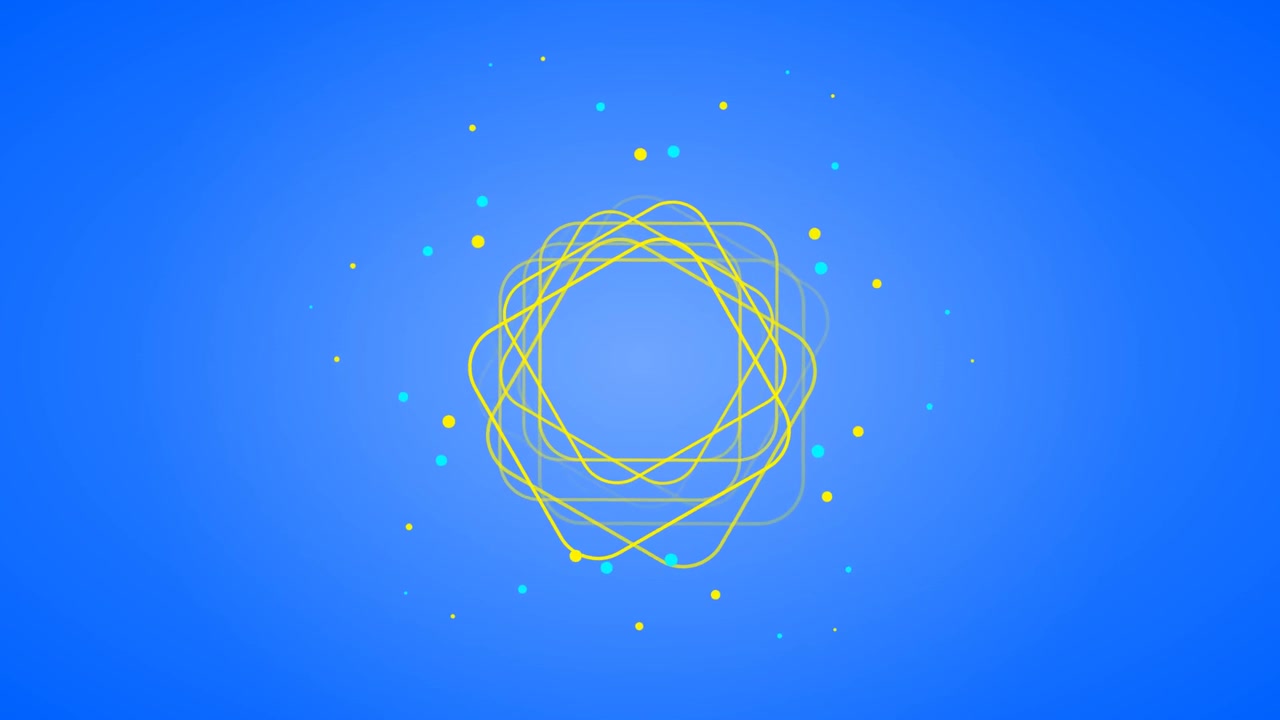 Motion graphics abstrato de linhas amarelas rotativas em fundo azul
