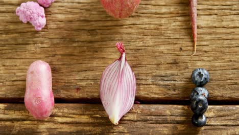 various vegetable arranged on wooden table 4k